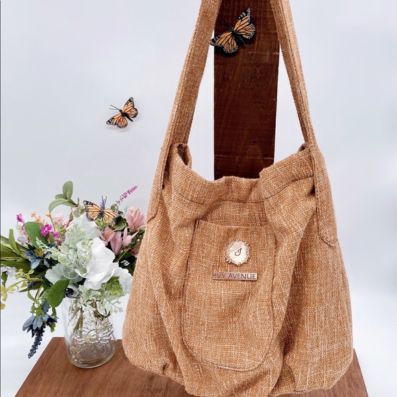 Linen polyester handbag / diaper bag. - Picture 2 of 5